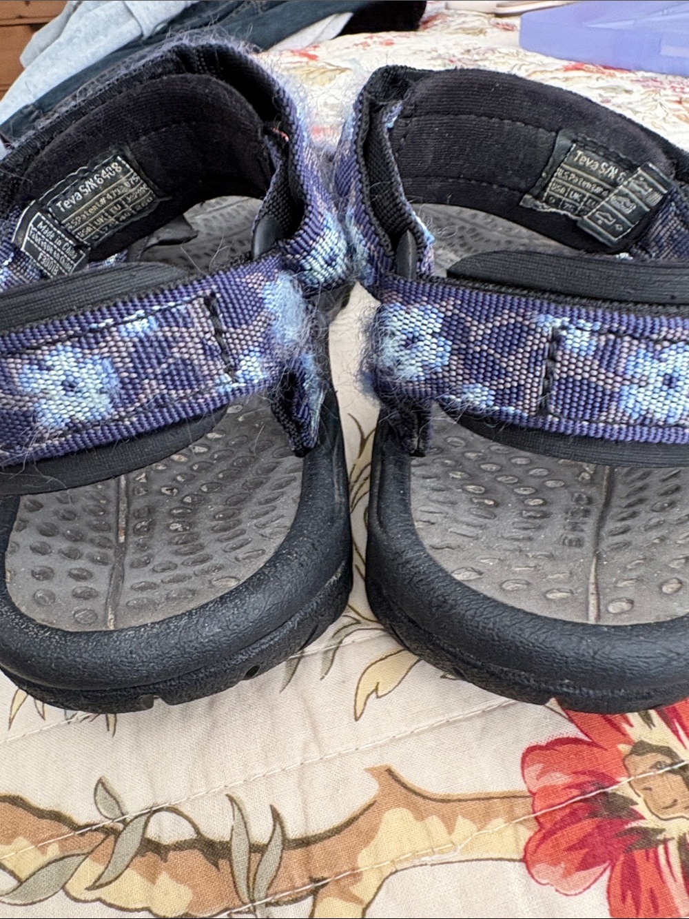 Teva Women's Navy Floral Print Adjustable Strap Sandals - Picture 2 of 2